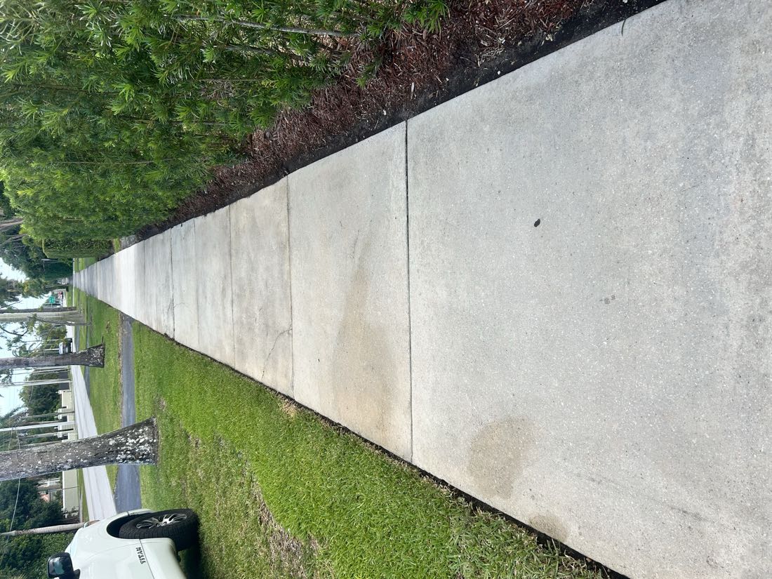 After: the same sidewalk, evenly clean and light grey